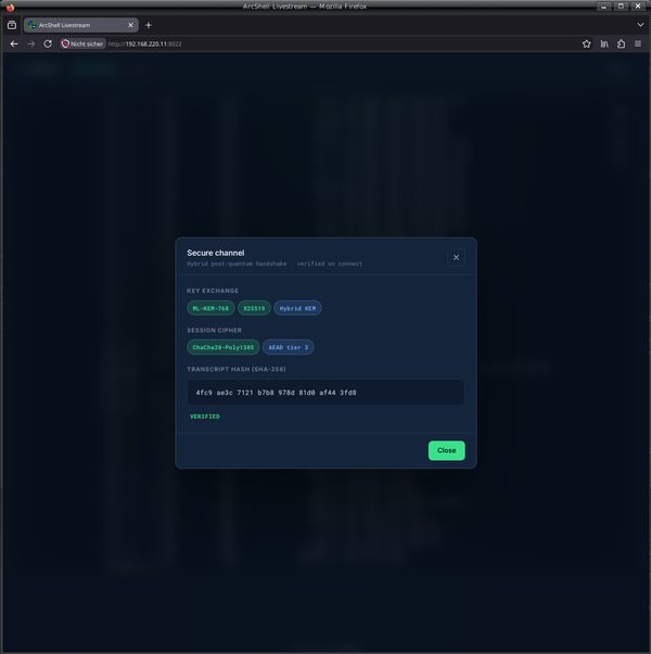 Presentation mode — end-to-end encrypted secure channel
